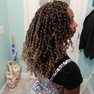 Crochet passion twist custom made wig 14"